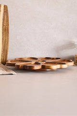 Acacia Rotating Heart Serving Stand - 30 cm Multi-Compartment Tray