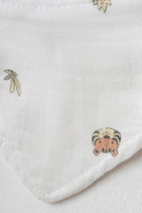 Ensemble 5 pièces pour nouveau-né en mousseline brodé d'un lion, 100% coton