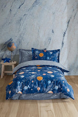 Galaxy 100% Cotton Single Duvet Cover Set - Space Theme
