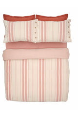 Palma Double Duvet Cover Set - Terracotta Striped