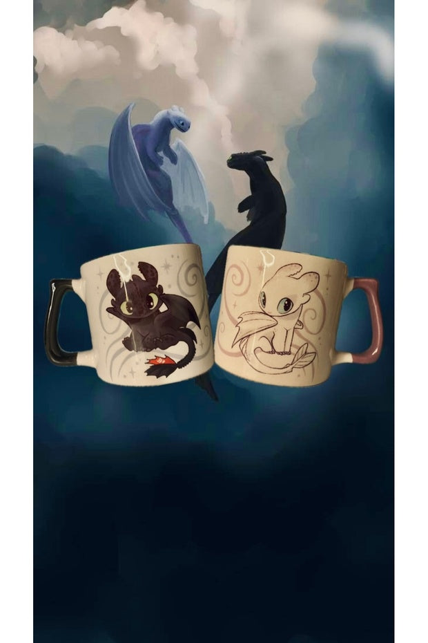 How to Train Your Dragon Toothless & Light Fury Mug Set - 2 Pcs