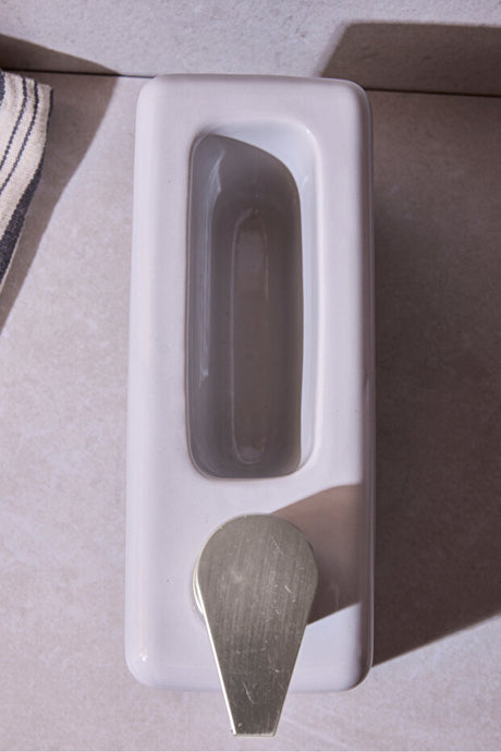 750ml Porcelain Kitchen Liquid Soap Dispenser with Sponge Holder
