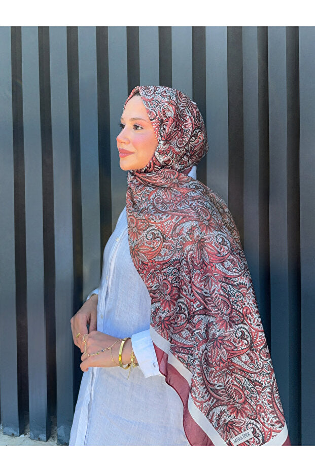 Retro Paisley Cotton Shawl - Soft & Versatile