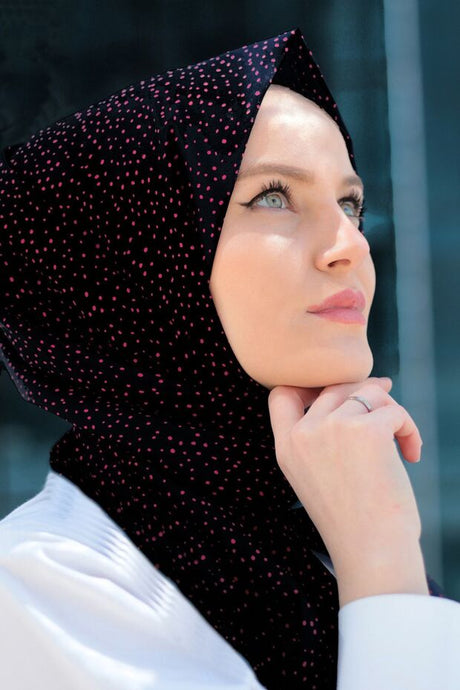 Polka Dot Chiffon Shawl, Wrinkle-Free & Stylish
