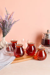 Modern Turkish Tea Glasses - 6-Piece Set, 200ml