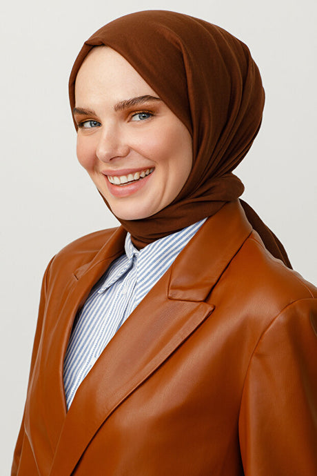 Chocolate Brown Cotton Crush Shawl - Breathable & Stylish