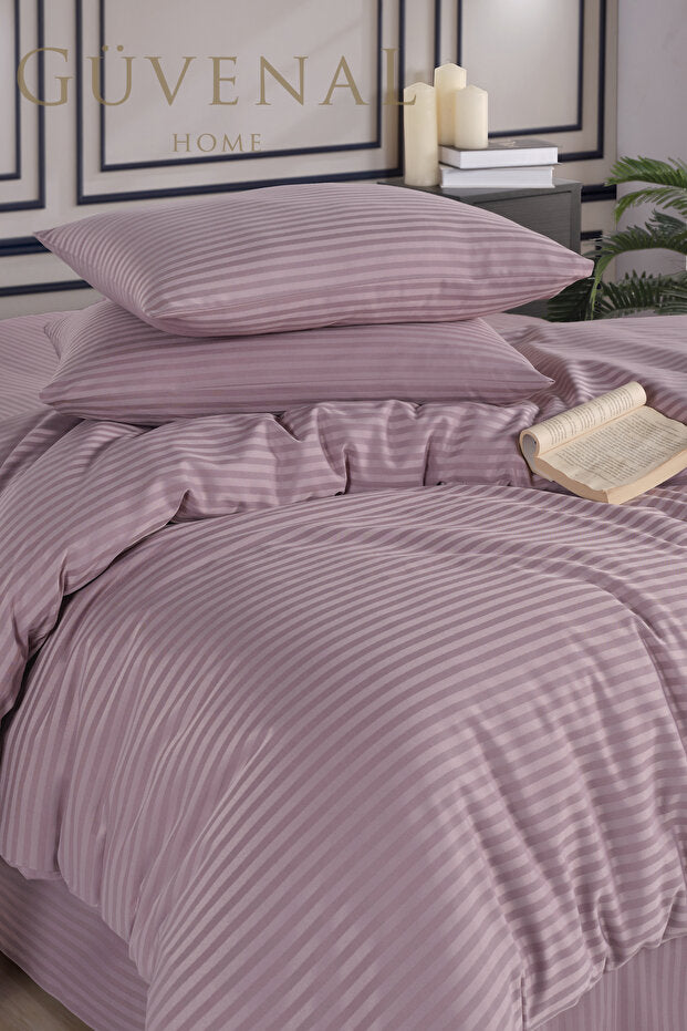 Deluxe Double Cotton Satin Duvet Cover Set - 4 Piece