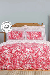 Bellance Red 100% Cotton Double Duvet Cover Set