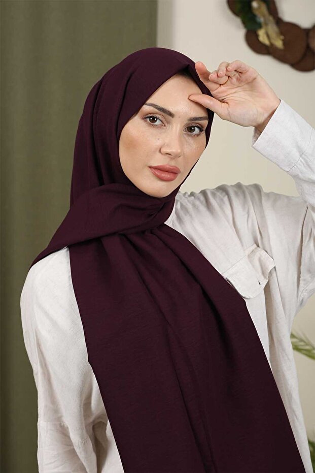 Women's Cotton Jazz Shawl - Elegant Plum