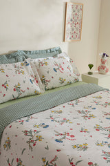 Dina 100% Cotton Double Duvet Cover Set - Multicolor Floral