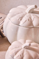 Pumpkin Porcelain Decorative Storage Jars - 3-Piece Multi-Purpose Set