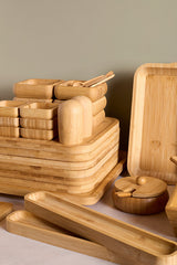 67-Piece Bamboo Breakfast Set - Natural & Modern Design for 6