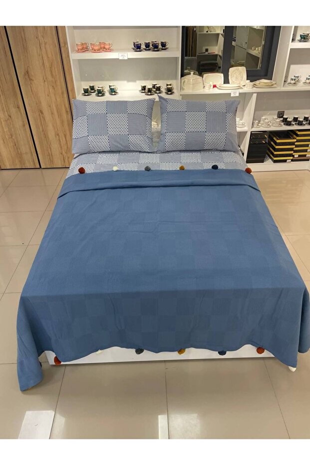 Double Size Pom-Pom Cotton Pike Set - Indigo Boxed