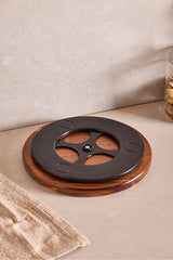 Rotating Acacia Wood Serving Plate - 20 cm Diameter
