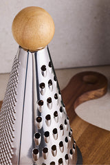 20 cm Conical Multi-functional Kitchen Grater with Bamboo Handle
