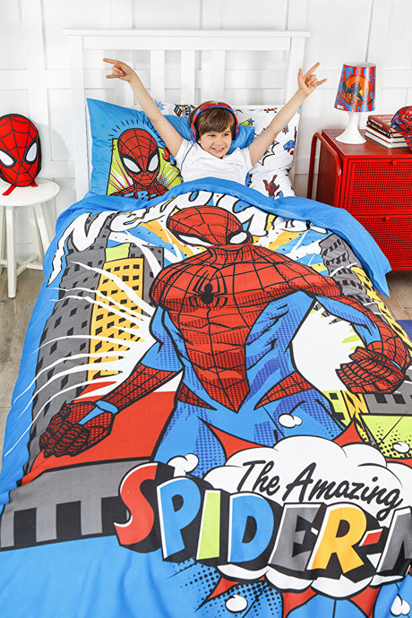 Spiderman Single Duvet Cover Set - 100% Cotton