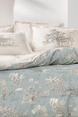 Aster Double Size Ranforce Duvet Cover Set - Sage Safari Print