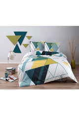 Capel Petrol Single Duvet Cover Set - Geometric Design