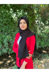 Women's Black Plain Cotton Shawl