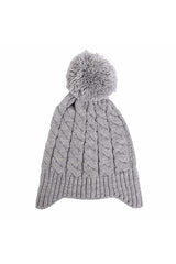 HelloBaby Unisex Pom-Pom Mütze mit Ohrenklappen - Weiches Acrylstrick