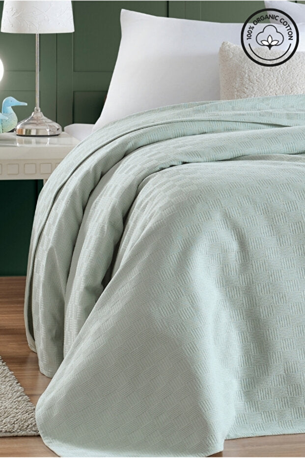 Double Size Organic Cotton Pike Bedspread - 200x230cm