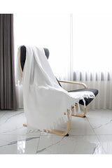 White Waffle Weave Throw Blanket - 130x170 cm