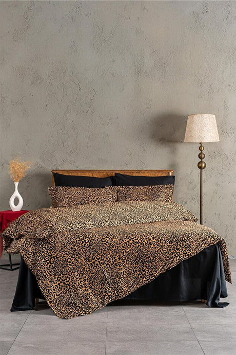 Panthera Double Leopard Print 100% Cotton Sateen Duvet Cover Set