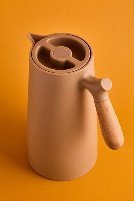Nordic Style Vacuum Thermos with Wooden Handle - 1000ml