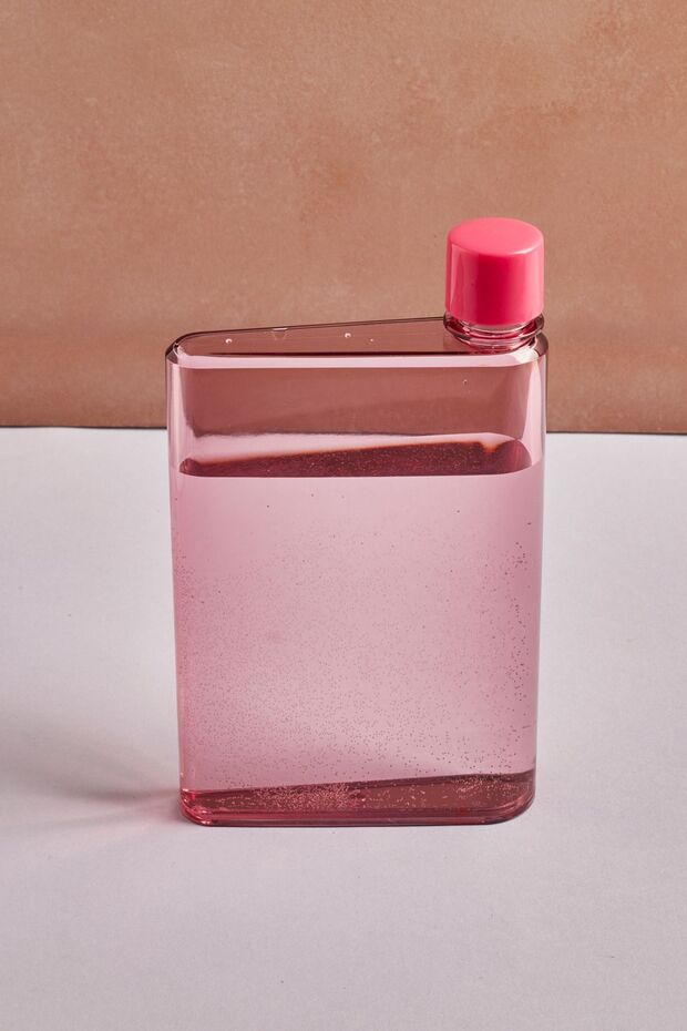 A6 Memo Flat Water Bottle - 350ml Portable & Motivational