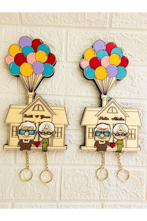 Up Movie Inspired Wall Key Holder - Personalized Couple Gift