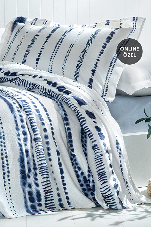 Darby Double Pique Set - Modern Blue Stripes, 4-Piece
