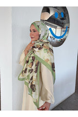 Patterned Cotton Soft Shawl - Green & Brown