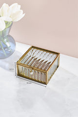 Elegant Square Glass Decorative Gift Box - 10 x 4.5 cm
