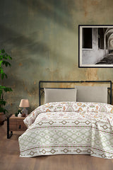100% Cotton Anatolia Pattern Pike - 200x230 cm Summer Bedspread