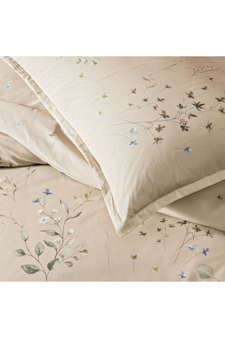 Allday Owen Double Cotton Sateen Duvet Cover Set - Beige Floral