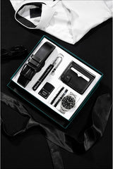 Men's Accessory Gift Set - Watch, Lighter, Belt, Wallet, Rosary & Bracelets