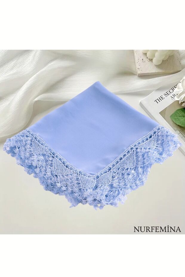 Bufanda de oración multi chiffon con encaje hecho a mano