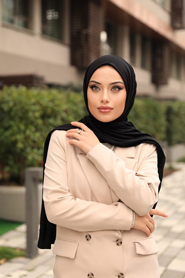 Black Jersey Hijab Scarf