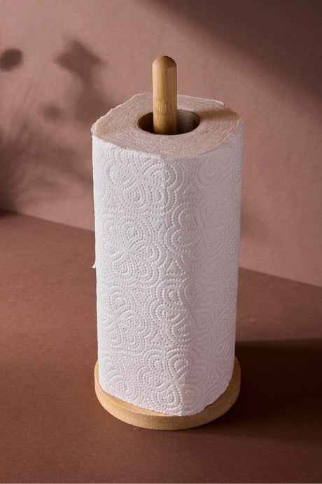 Bamboo Paper Towel Holder - Round Base Design