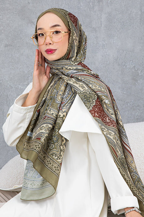 Retro Ethnic Pattern Cotton Shawl - Soft & High Quality