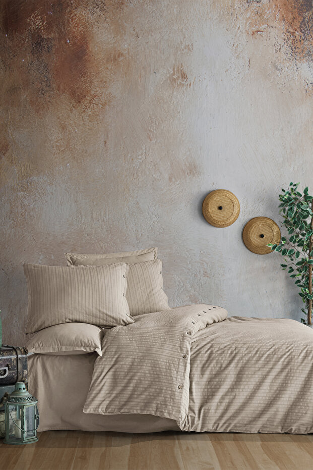 100% Cotton Double Duvet Cover Set - Buttoned, Soft & Durable