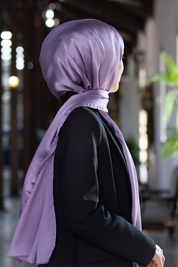 Dark Lilac Chiffon Shawl - Elegant