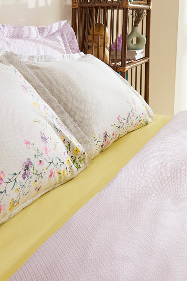 Eliana 100% Cotton Single Duvet Cover Set - Lilac Floral