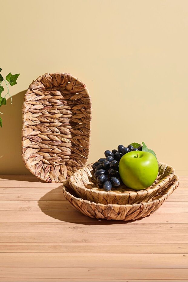 3-Piece Oval Woven Wicker Presentation Basket Set