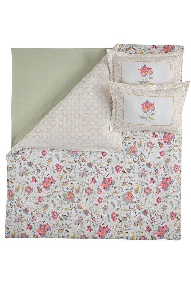 Leticia 100% Cotton Double Duvet Cover Set - Floral Pattern