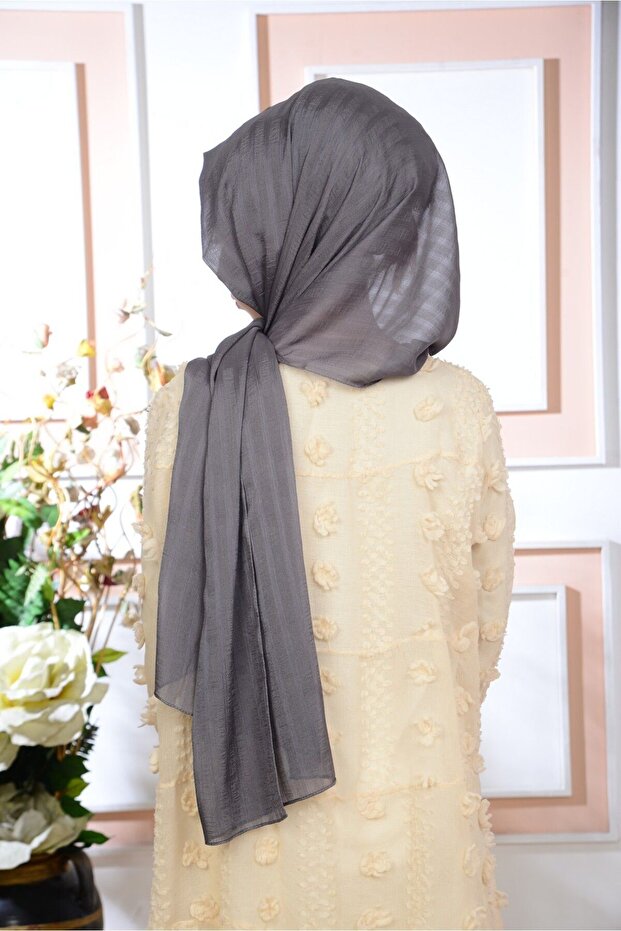 Shiny Striped Chiffon Shawl for Daily & Evening