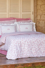 Versay Double Percale Duvet Cover Set - Pink, 100% Cotton