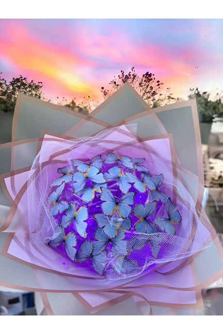 LED Light-Up Purple Butterfly Bouquet - Romantic Gift for Her