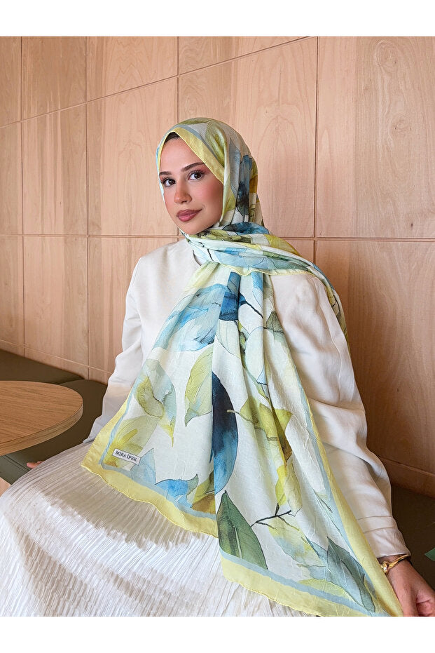 Patterned Bamboo Crinkle Scarf, Stylish & Breathable