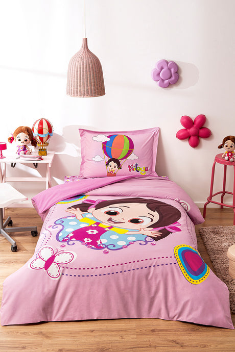 Niloya Butterfly Single Kids Duvet Cover Set - 100% Cotton